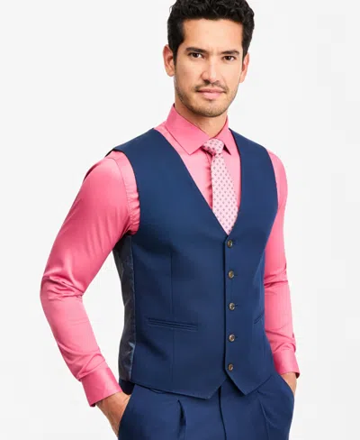 Tayion Collection Men's Classic-fit Navy Suit Separate Vest In Blue