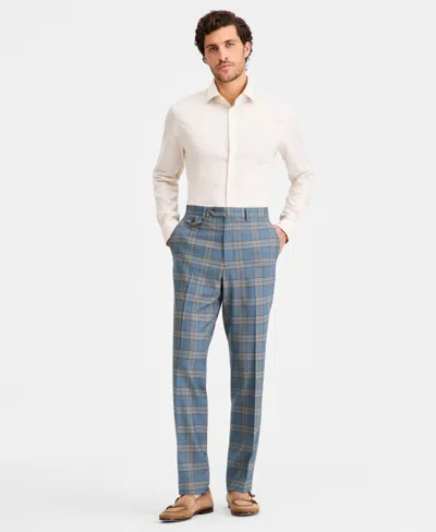 Tayion Collection Men's Classic-fit Plaid Suit Separate Pants In Blue