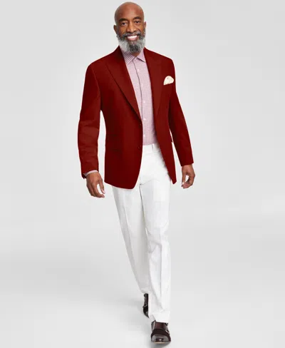 Tayion Collection Men's Classic-fit Solid Sport Coat In Burgundy