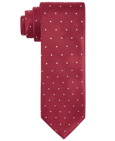 Tayion Collection Men's Crimson & Cream Dot Tie In Burgundy