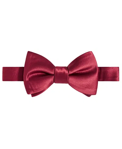 Tayion Collection Men's Crimson & Cream Solid Bow Tie In Red