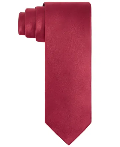 Tayion Collection Men's Crimson & Cream Solid Tie In Red
