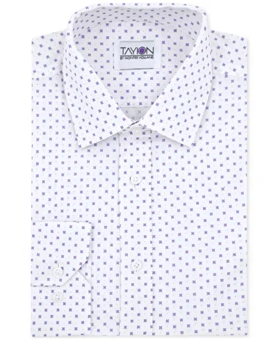 Tayion Collection Men's Geo-print Dress Shirt In Purple