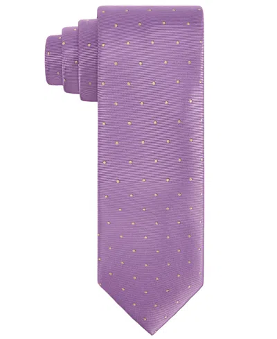 Tayion Collection Men's Purple & Gold Dot Tie In Pink