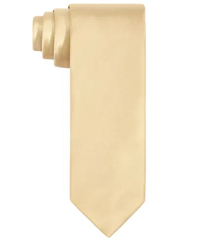 Tayion Collection Men's Purple & Gold Solid Tie In Yellow