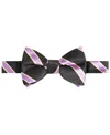 TAYION COLLECTION MEN'S PURPLE & GOLD STRIPE BOW TIE