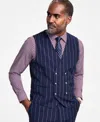 Tayion Collection Men's Regular-fit Pinstriped Suit Vest In Blue