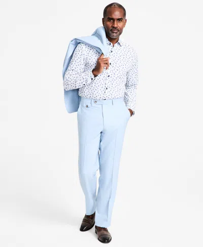 Tayion Collection Men's Regular-fit Suit Pants In Light Blue