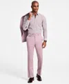Tayion Collection Men's Regular-fit Suit Separate Pants In Mauve