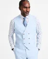 Tayion Collection Men's Regular-fit Suit Vest In Light Blue