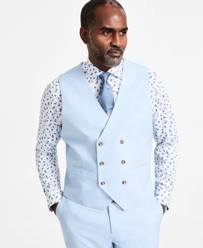 Tayion Collection Men's Regular-fit Suit Vest In Light Blue