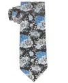 Tayion Collection Men's Royal Blue & White Floral Tie In Black