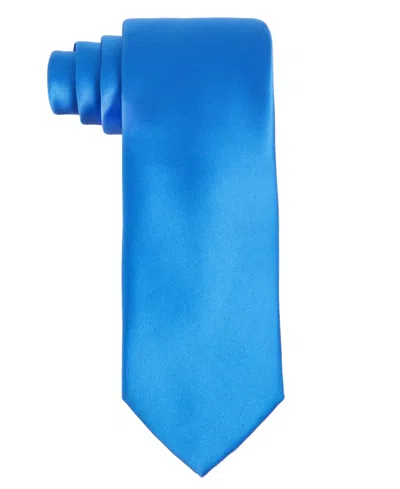 Tayion Collection Men's Royal Blue & White Solid Tie