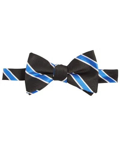 Tayion Collection Men's Royal Blue & White Stripe Bow Tie In Black