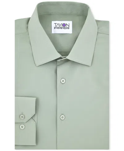 Tayion Collection Men's Solid Dress Shirt In Sage Green