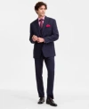 Tayion Collection Mens Classic Fit Pinstripe Suit Separates In Blue