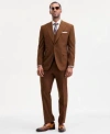 Tayion Collection Mens Classic Fit Solid Suit Separates In Brown