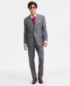 Tayion Collection Mens Classic Fit Windowpane Suit Separates In Gray