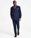 Tayion Collection Mens Pinstriped Regular Fit Suit Separates In Blue