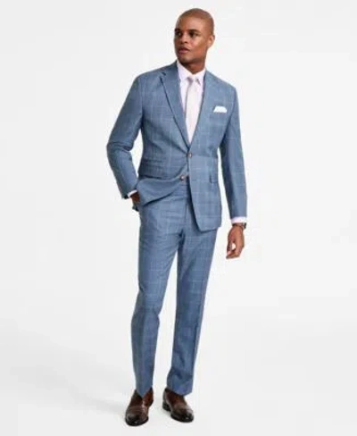 Tayion Collection Mens Regular Fit Suit Separate In Blue,pink