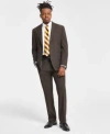 Tayion Collection Tayion Men Solid Classic Fit Suit Separate In Brown