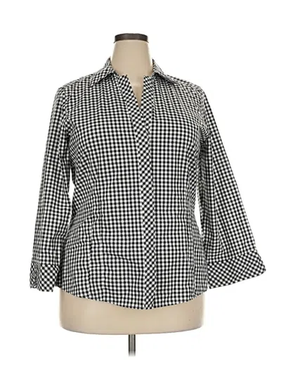 Pre-owned Taylor 3/4 Sleeve Button Down Shirt In Black