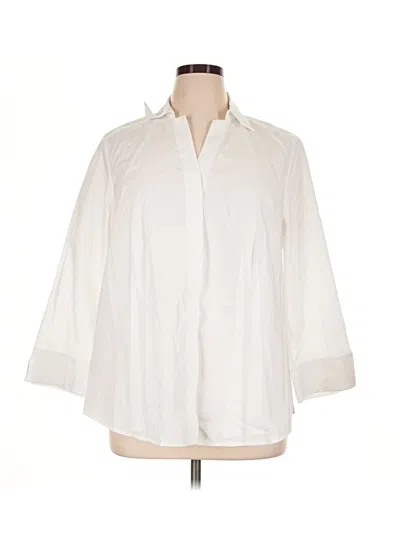 Pre-owned Taylor 3/4 Sleeve Button Down Shirt In Ivory