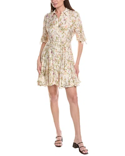 Taylor Black & White Geometric Print Fit & Flare Dress In Neutral