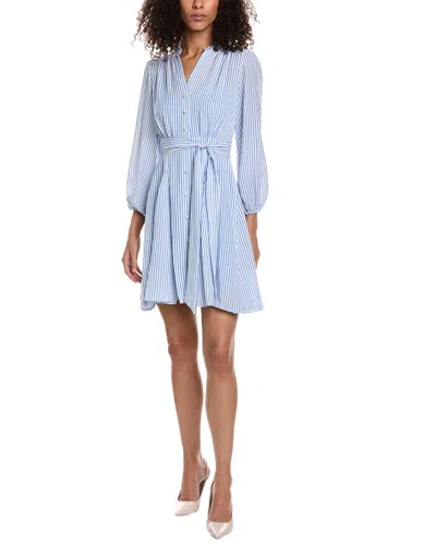 Taylor Chambray Stripe Mini Dress In White