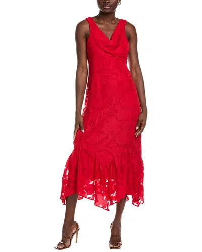 TAYLOR TAYLOR CHIFFON BURNOUT MAXI DRESS
