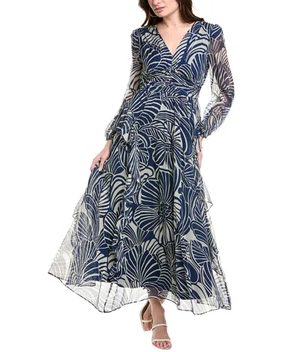 Taylor Chiffon Midi Dress In Blue