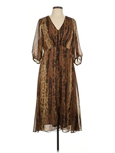 Pre-owned Taylor Cocktail Dress In Brown