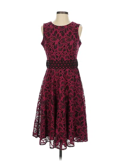 Pre-owned Taylor Cocktail Dress In Burgundy