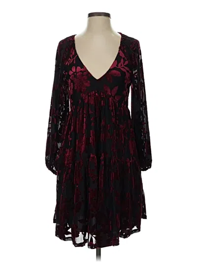 Pre-owned Taylor Cocktail Dress In Burgundy