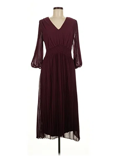 Pre-owned Taylor Cocktail Dress In Burgundy