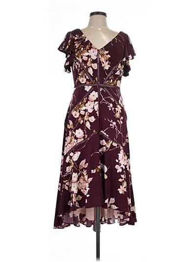 Pre-owned Taylor Cocktail Dress In Burgundy