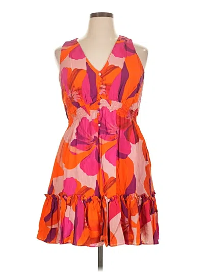 Pre-owned Taylor Cocktail Dress In Orange
