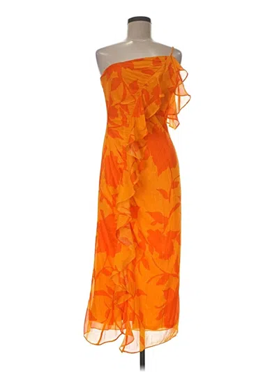Pre-owned Taylor Cocktail Dress In Orange