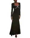 Taylor Crystal Bodice Maxi Dress In Black
