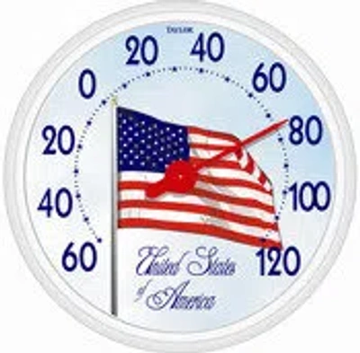 Taylor Dial Usa Flag Thermometer
