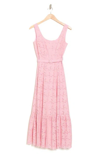 Taylor Dresses Eyelet Embroidered Dress In Flamingo