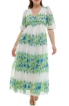 Taylor Dresses Floral Tiered Maxi Dress In Multi