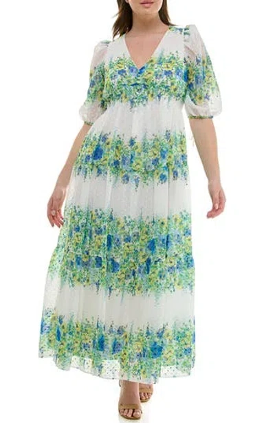 Taylor Dresses Floral Tiered Maxi Dress In Multi