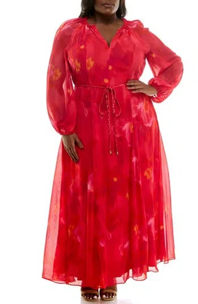 Taylor Dresses Long Sleeve Maxi Dress In Pink
