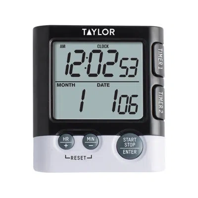Taylor Dual Digital Timer/clock In Black