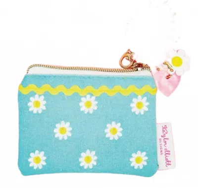 Taylor Elliott Designs Women's Daisy Darling Card Holder Keychain In Blue In Red
