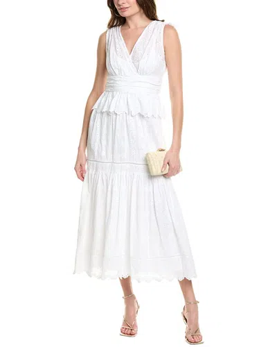 Taylor Eyelet Midi Dress In White