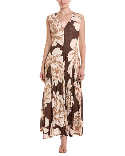 Taylor Faux Wrap Jersey Dress In Brown