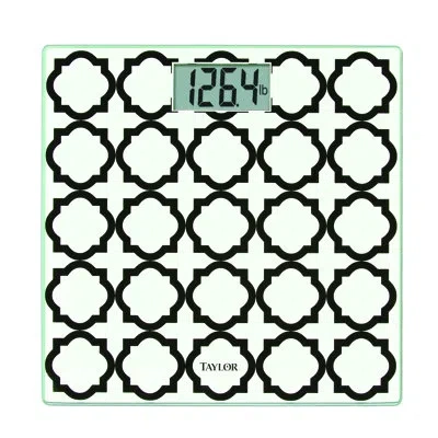 Taylor Glass Digital Bath Scale (white Lattice) 100 Count