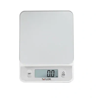Taylor Glass Top Food Scale With Touch Control Buttons, 11 Lb Capacity In Silver
